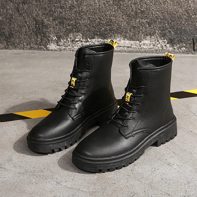 

Martin Boots Women's British-Style 2019 New Style Versatile Chunky-Heel Handsome Motorcycle Boots Thick Bottomed Short Boots Wom