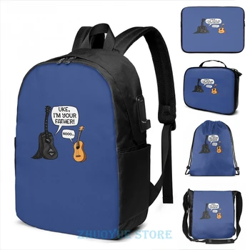

Uke I Am Your Father Funny Guitar And Ukulele Parody USB Charge Backpack men School bags Women bag Travel laptop bag
