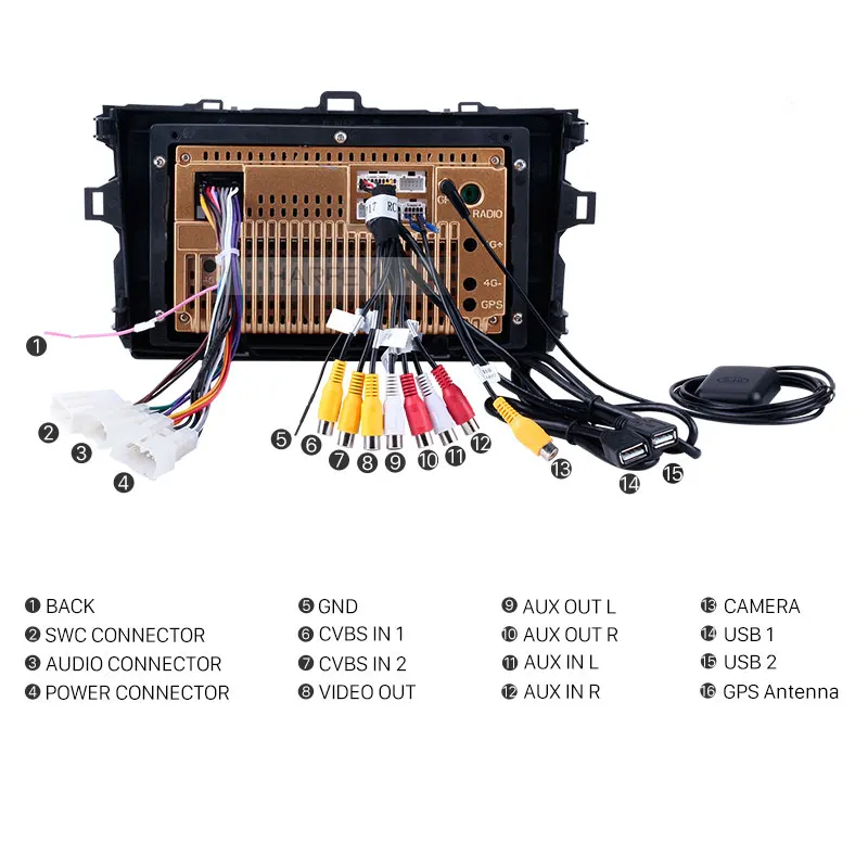 Harfey 2 DIN Android 9 0 для Toyota Corolla 2006 2007 2008 2009 2012 Автомобильный gps мультимедийный плеер с 3g