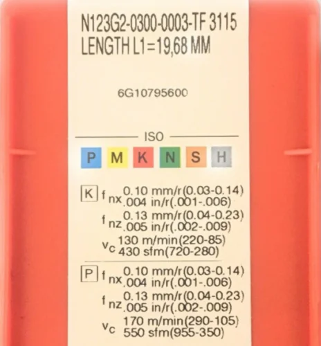 10 шт. вставки карбида N123G2-0300-0003-TF 3115