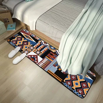

Morocco Ethnic Style Kitchen Carpets Geometric Bedroom Bedside Sofa Non-Slip Floor Door Mat Bathroom Kitchen Long Carpet Doormat