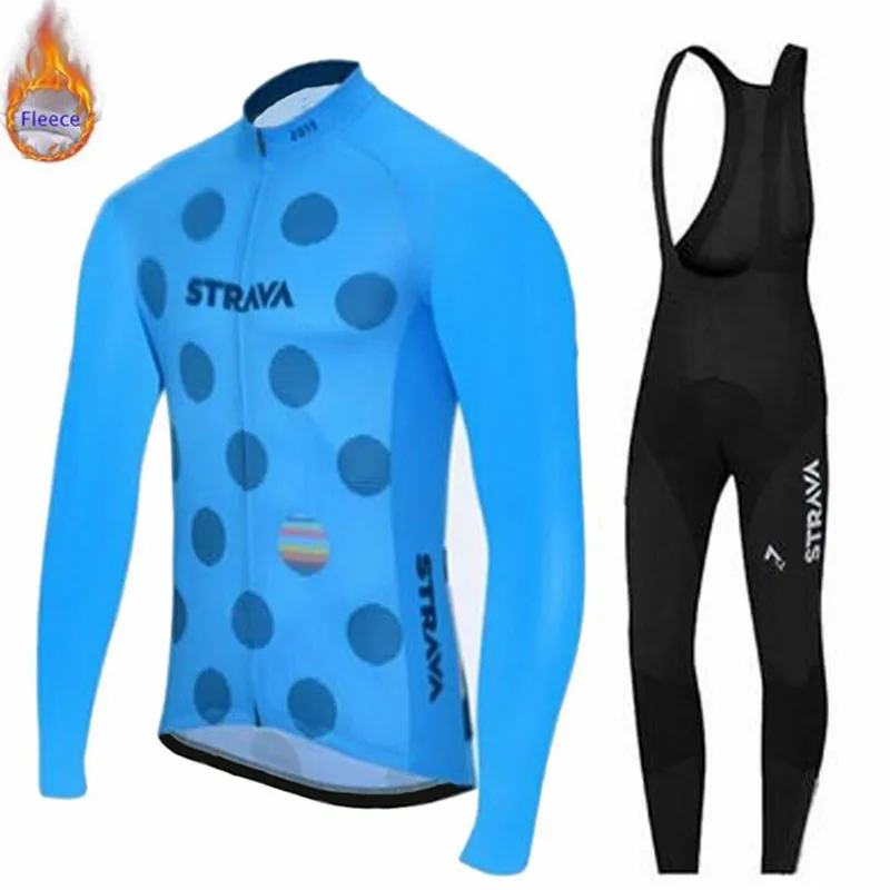 Pro Team Strava Мужская Зимняя Теплая Флисовая одежда для велоспорта Ropa Ciclismo Одежда с длинным рукавом для горного велосипеда комплект для спорта на открытом воздухе