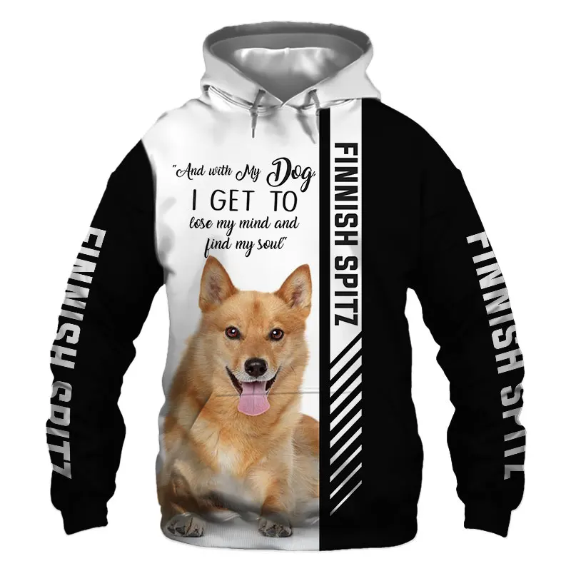 

Куртка с 3D-принтом финской собаки для мужчин и женщин, толстовка в стиле Харадзюку, Повседневная Уличная одежда унисекс, свитшот, пуловер, толстовки KW0124