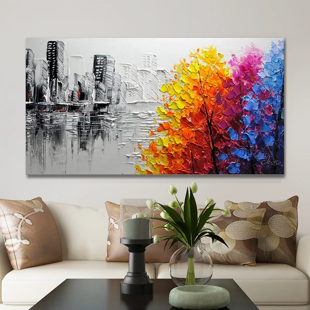 GATYZTORY-Cuadro para pintar por números, pintura acrílica abstracta sobre  lienzo, sala de estar tamaño grande para, 60x120cm - AliExpress