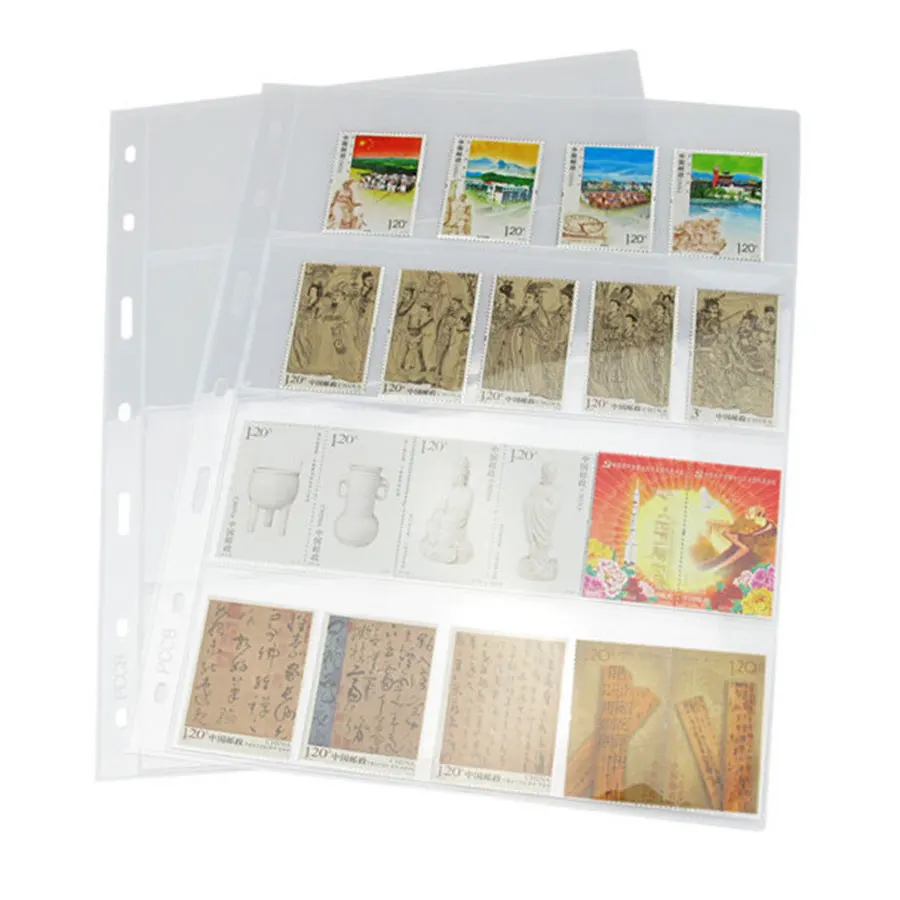 20 Sheets Stamp Pages for Stamp Album Binder 1/2/3/4 Pockets Stamp  Collectors Postage Stamp Collecting Supplies Book of Stamps 9 Hole Standard  Stamp