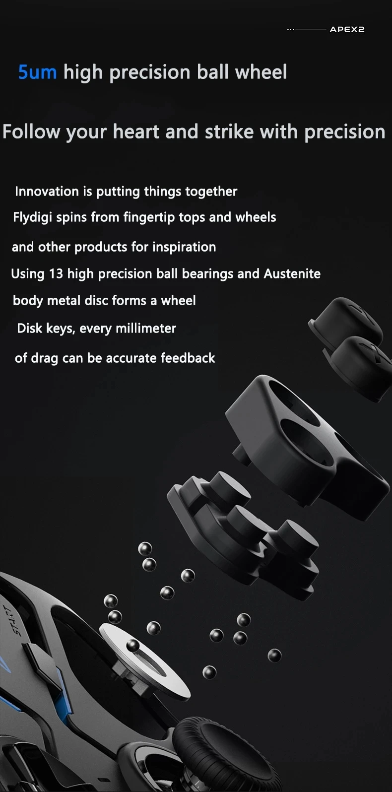 Flydigi Apex Series 2 Bluetooth-compatible Pubg Mobile MOBA Wireless Game Controller With Phone Holder Gamepad PC Android Tablet
