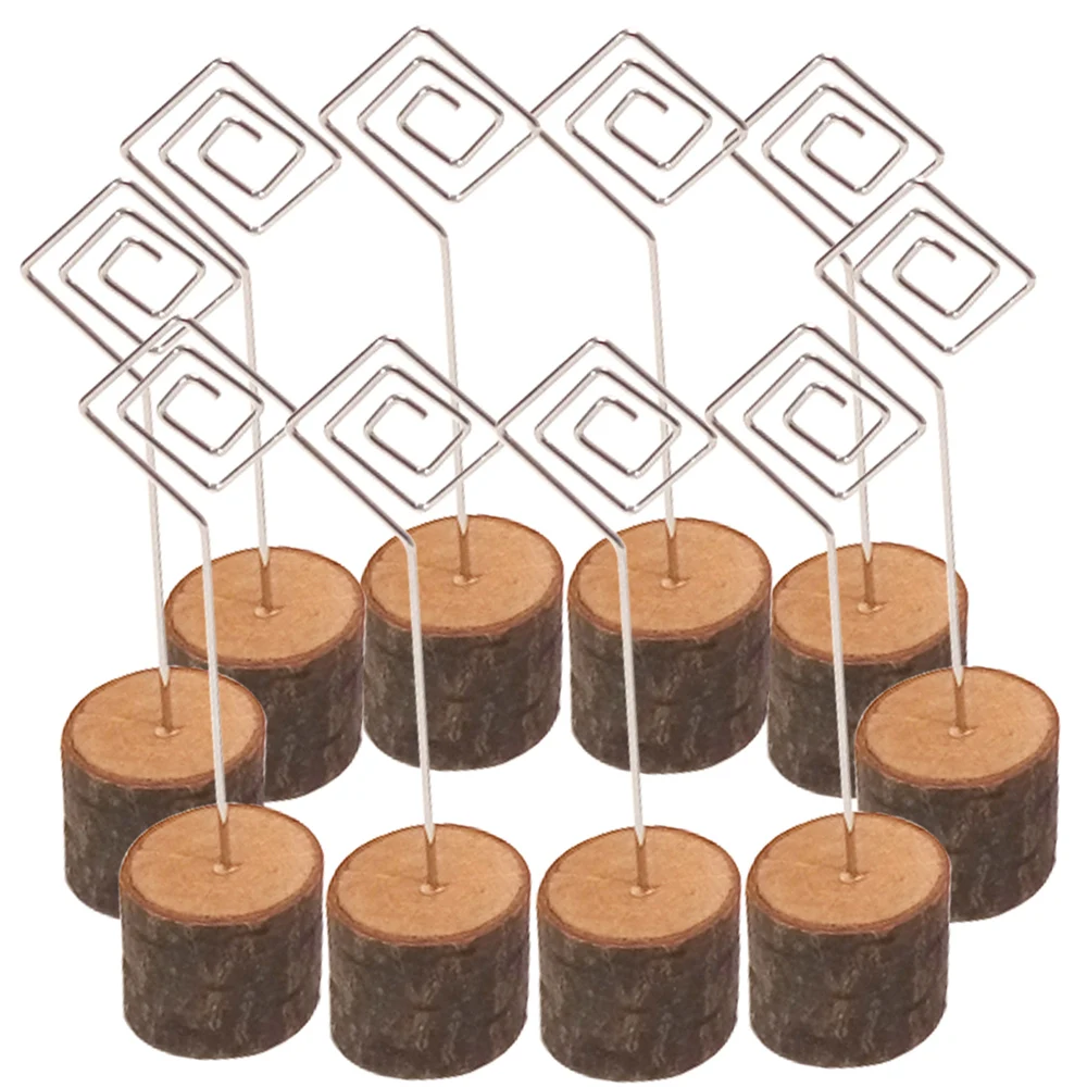 10pcs Wooden Table Card Holder Photo Clip Memo Card Holder Customized Gift Note Clamp Wedding Wedding Table Card Holder Supplies
