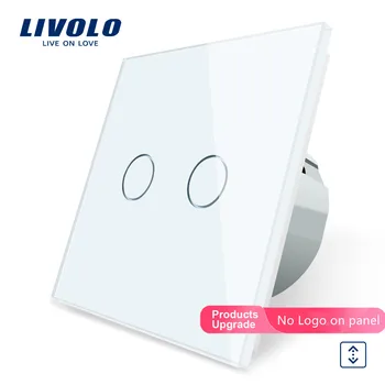 

Livolo EU Standard Touch Control led Curtains Switch Luxury W/B/G 3 Color Crystal Glass Panel Wall Switch, C702W-1/2/5