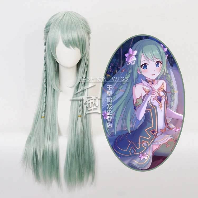 Game Princess Connect! Re:dive Cosplay Wigs Misumi Chika Green Synthetic  Hair Anime Role Play Wig For Halloween Party + Wig Cap - Cosplay Costumes -  AliExpress