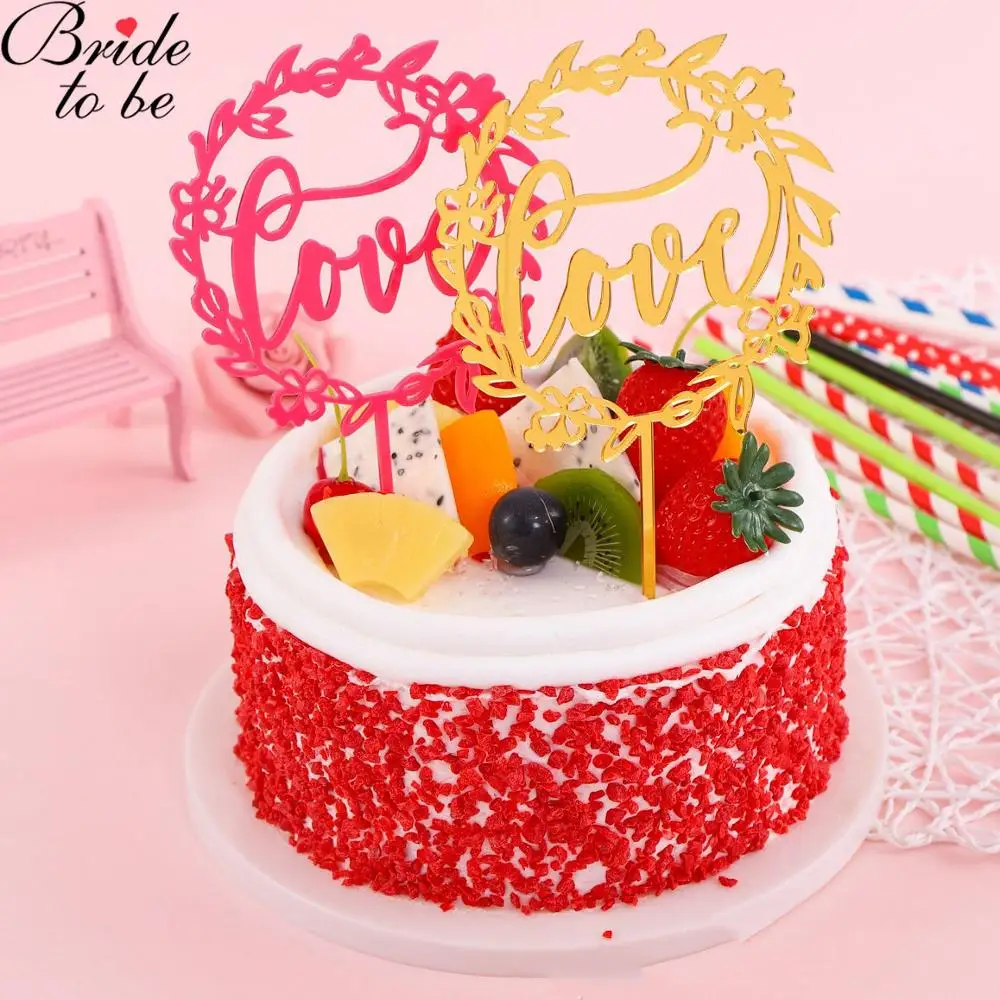 

5pcs Bride to be Love Heart Wedding Cake Topper Mr Mrs Souvenirs Birthday Party Decoration Wrapper Baby Shower Centerpieces