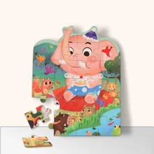 Puzzle coloré en forme d'éléphant et Crocodile, jouet éducatif en bois, plat, en forme de bois, cadeau pour enfants, nouvelle collection