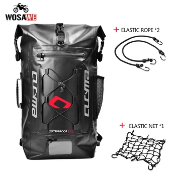 

CUCYMA Waterproof Motorcycle Bag Backpack PU Motorcycle Rear Package Helmet Bag Hang Motorbike Back Seat Bags Travel Luggage 32L