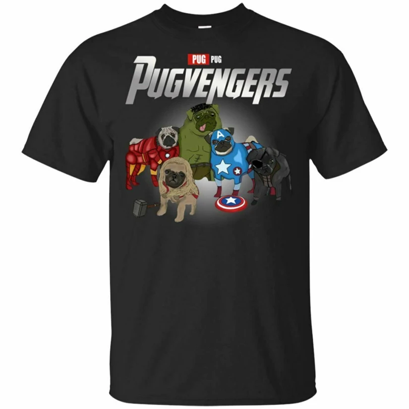 Pugvengers T-Shirt Funny Men'S Tee Shirt Short Sleeve S-3Xl Summer Style Casual Wear |