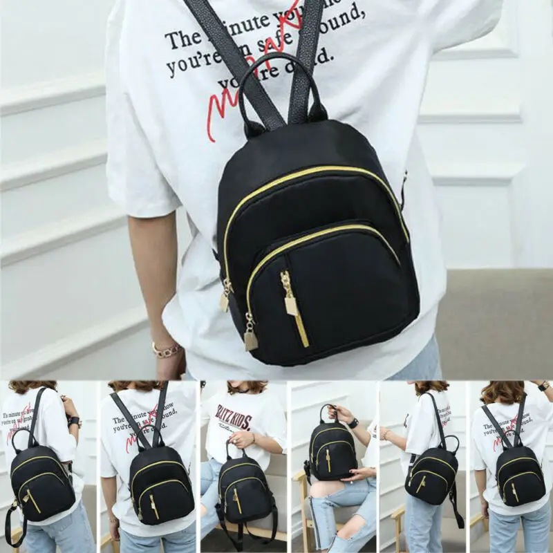 black nylon backpack women's