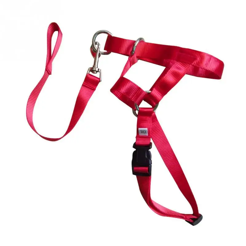 Nylon Dog Head Collar Pet Gentle Leader Training Halter No Pain No Pull Control Leash Adjustable Harness Training Nose Reigns - Цвет: Red