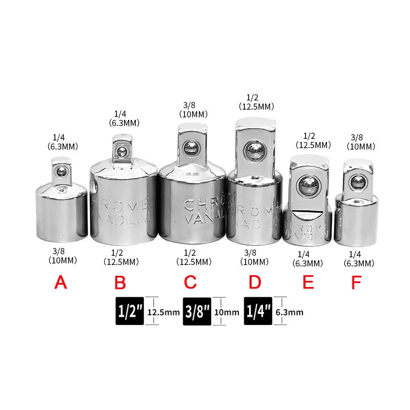 Telituny Socket Adapter 1/2 to 3/4 Inch Chrome Vanadium Steel Impact Socket Wrench Adapter Converter Reducer 