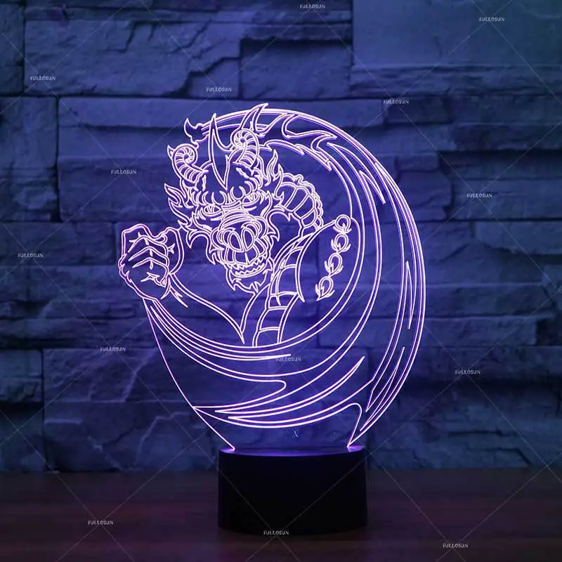 

3D Lamp Amazon Hot Selling Cross Border for Dragon Shape Fun Bedside Lamp Europe And America LED Light FS-3577
