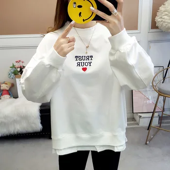 

Printed Sweatershirt Autumn and winter Women Gray Sweatershirt Casual Top Woman Hoodies