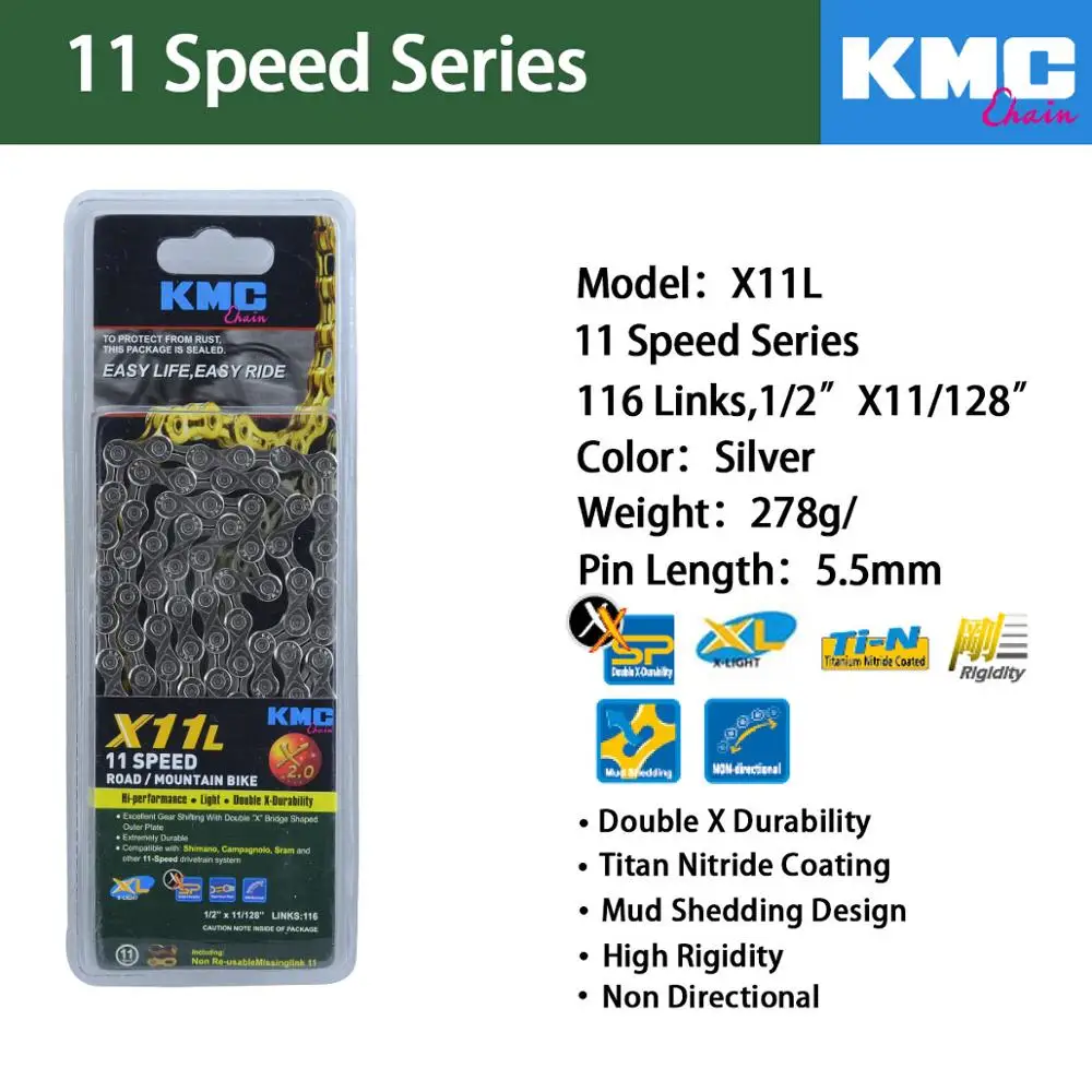 Flash Deal KMC 8 9 10 11 speed 116L /chain bike Chain 9S 10S 11S Gold for MTB/Road Bike X8 X9 X10 X10 EPT X9L X10L X11L for /SRAM 4