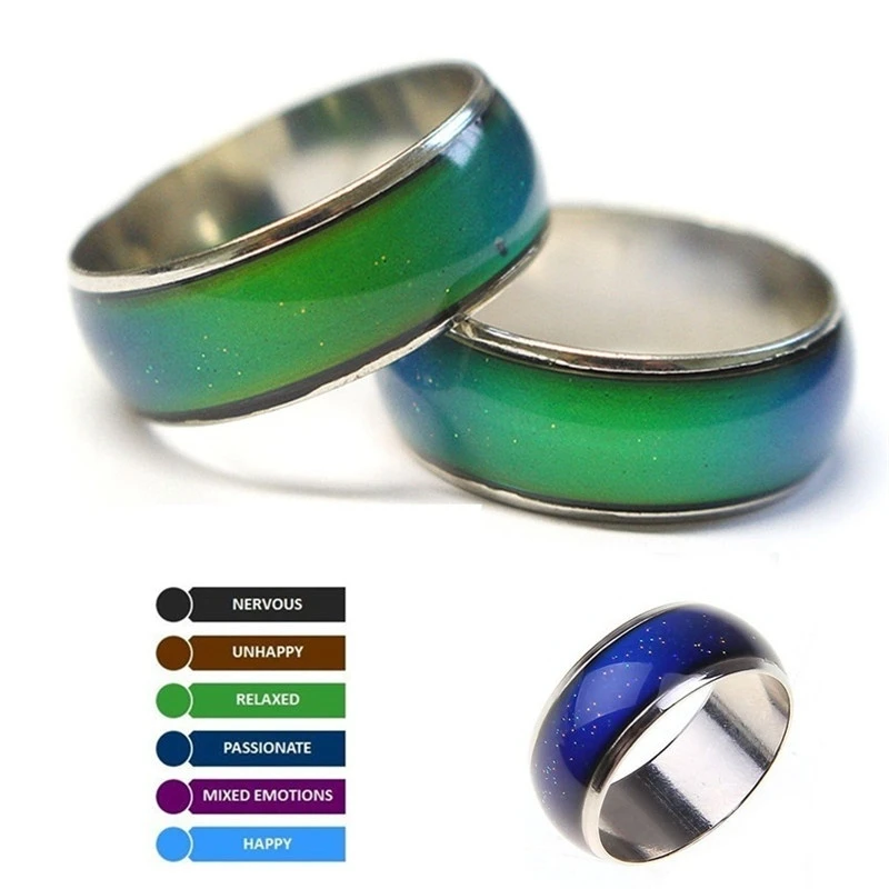 Cambiando de Color anillos humor sentimiento temperatura anillos para los hombres y las mujeres parejas anillos joyería fina MX8 anillos anillo|Anillos| - AliExpress