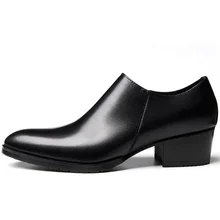 

Autumn Leather Work Men Shoes England Business Casual Pointed Toe Zip Mans Daily Ankle Size 37-44