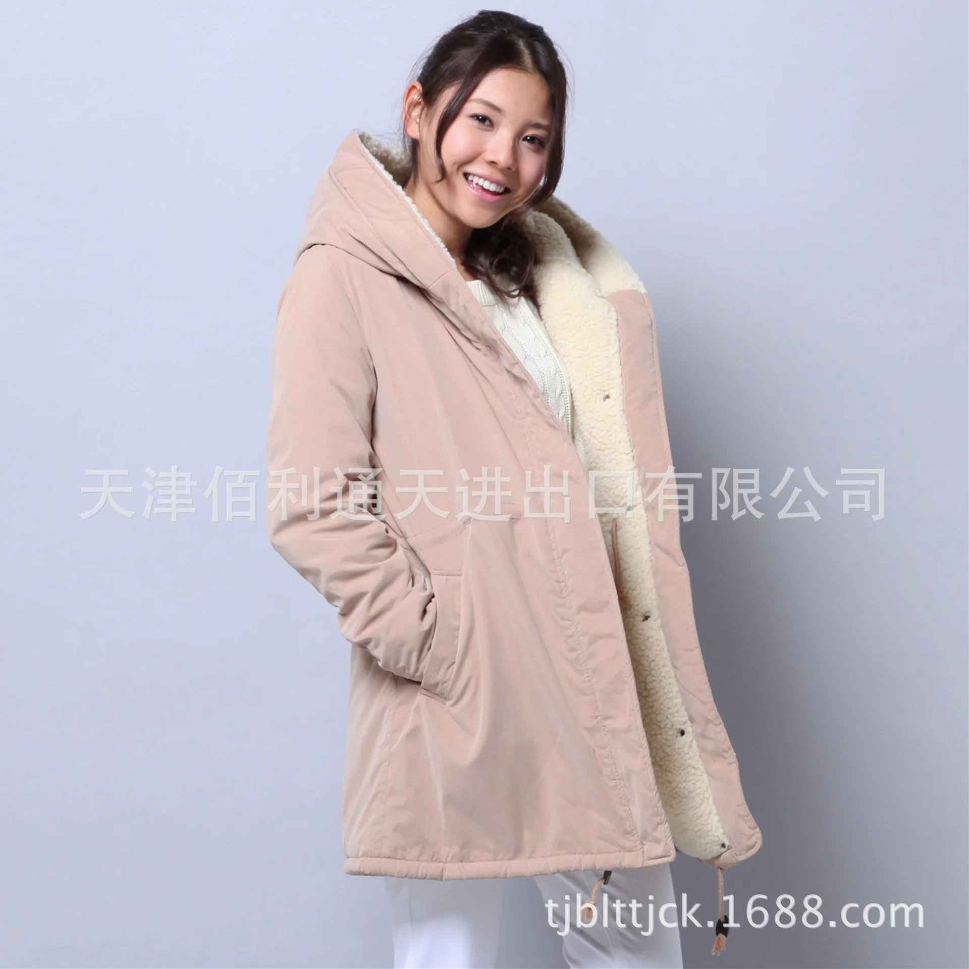

Orders Exported to Japan High-End New Style Berber Fleece Mid-length Cotton-padded Clothes Synchronize with Official Network Win