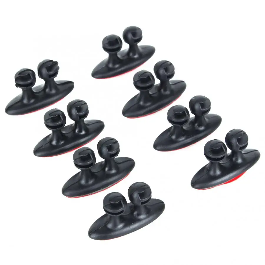 

8pcs/set car Cord Fixed Clips Cable Clip Earphone Cable Organizer Wire Storage Holder Clip Holder Desk Wall Wire Clips Promotion