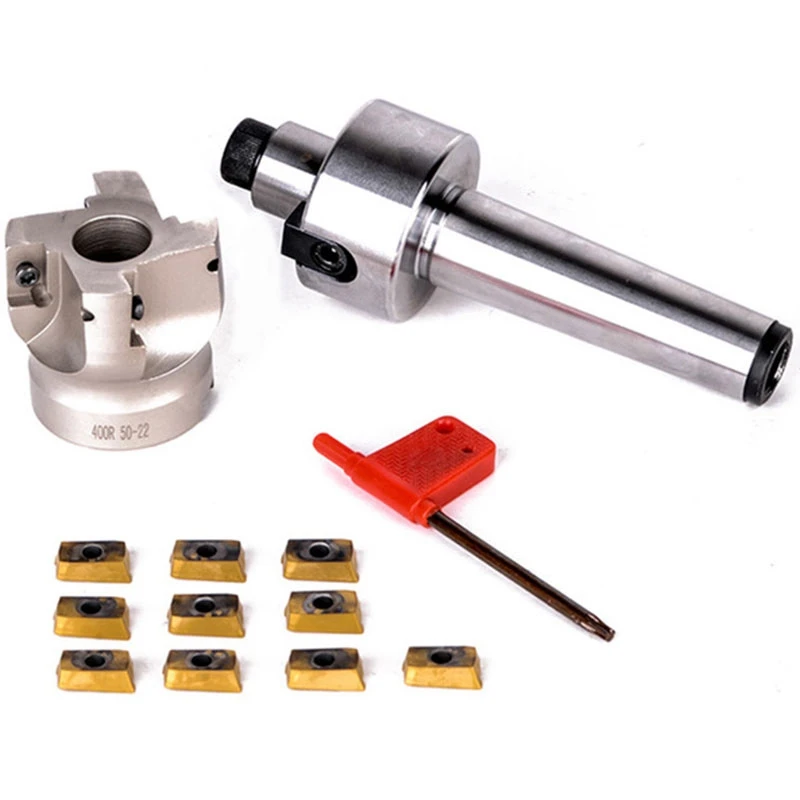

Hot Sale New Mt3-Fmb22-M12 Shank 400R 50-22 Face Milling Cnc Cutter + 10Pcs Apmt1604 Inserts For Power Tool