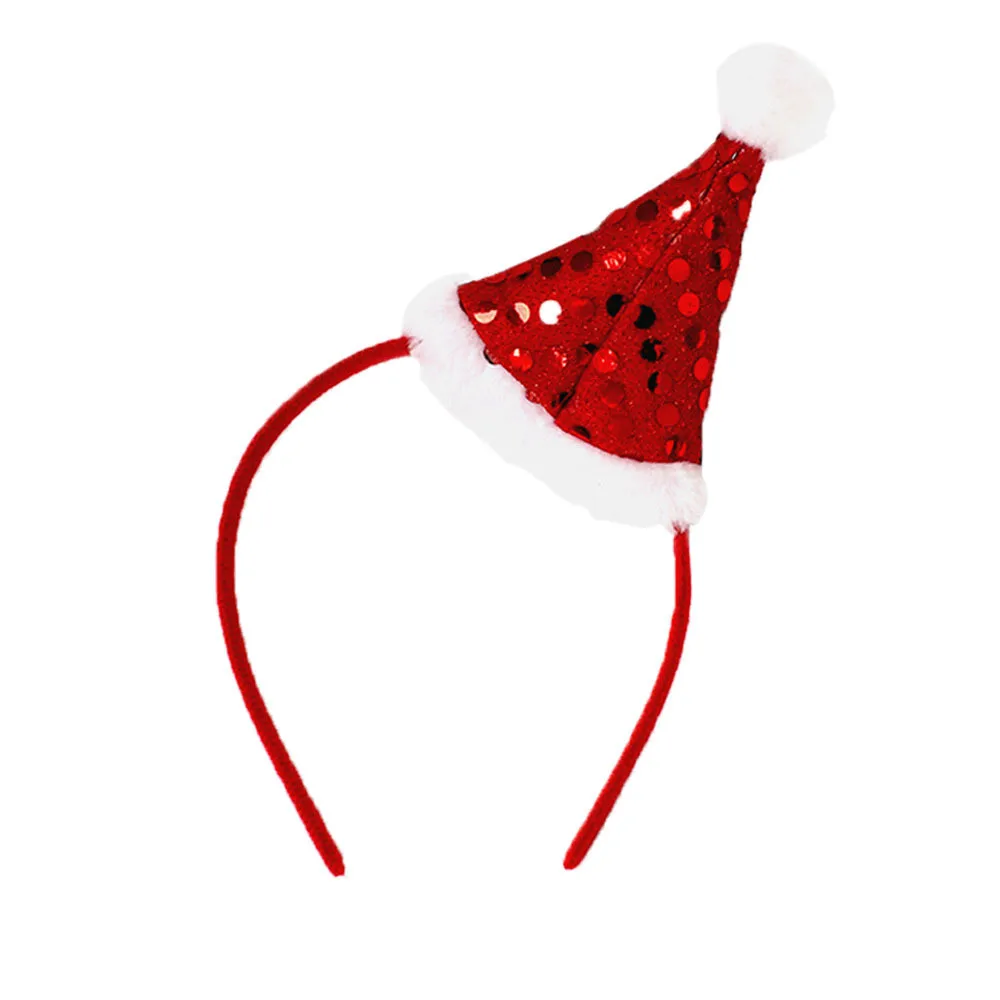 C 1 шт., Рождественская повязка на голову, Рождественская шапка Санты вечерние украшения, двойная повязка на голову, декорированная кольцами, рождественские украшения для волос FA29 - Цвет: C