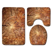 3 шт., покрытие для унитаза, моющиеся, отельные, Нескользящие, с принтом, передняя дверь, душ, домашний декор, фланелевые коврики для ванной, набор, защитный