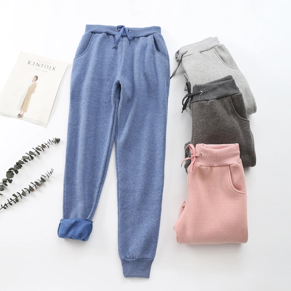 2019 осень треники для женщин брюки плотные спортивные штаны Серый черный Красный