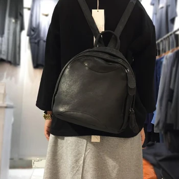 

Quality Natural Leather Ladies Backpacks Classic Design Cowhide Small Bag for Teenage Female Shoulder Bag Pack Rucksack Mochila