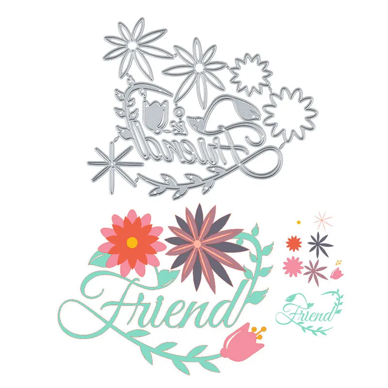 

YaMinSanNiO Flower and Letter Metal Cutting Dies For Scrapbooking Crafts Die Embossing Stencil Diecut Card Making 2019 New Dies