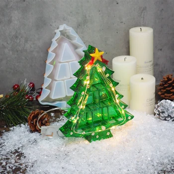 

Epoxy Mold Christmas Designer Diy Crystal Christmas Tree Storage Box Jewelry Box Ornaments Epoxy Resin Silicone Mold Making Gift