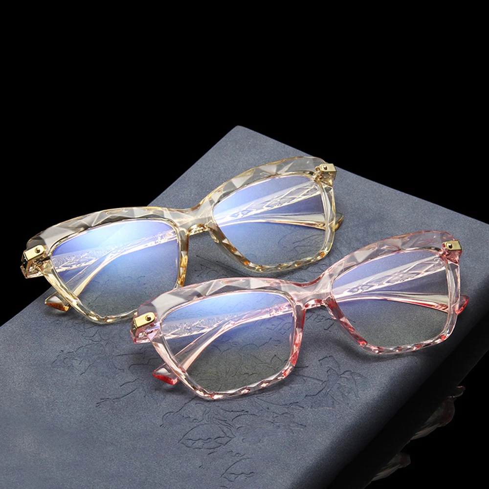 Anti Blue Light Block Glasses Female Clear Lens Alloy Frame Eyepiece Women  Shades Cat Eye Eyewear