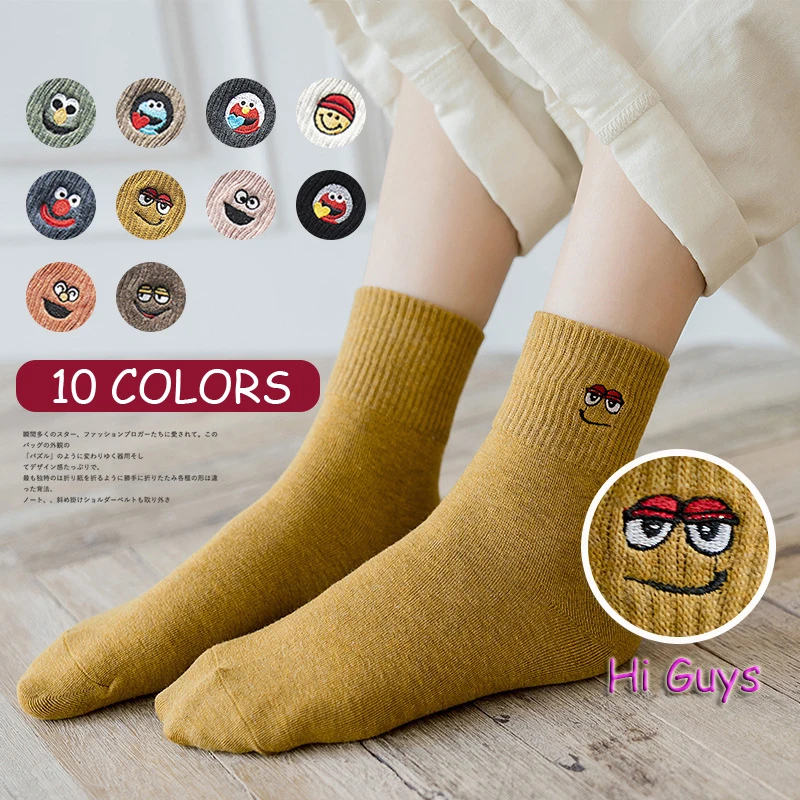 3 пар/упак. корейские Kawaii забавные Женские носочки рождественские подарки смайлик зимние женские носки Прямая поставка