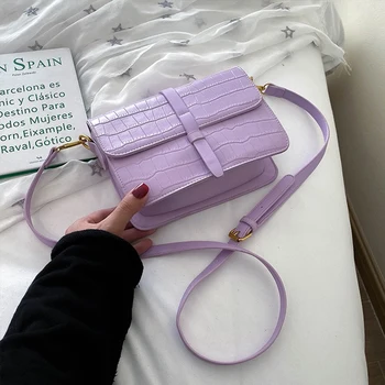 

Stone Pattern Leather Crossbody Bags For Women 2020 Fashion Solid Colors Shoulder Bag Female Handbags And Purses clutches women