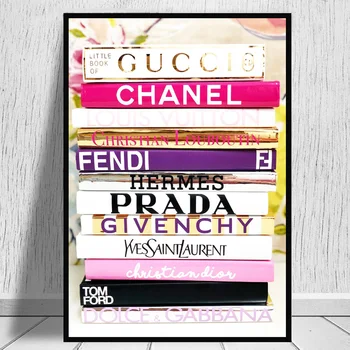 

Modern Luxury Brand Little Book No Frame Fashion Art Canvas Painting On Wall Decor Poster And Prints Picture For Living Room