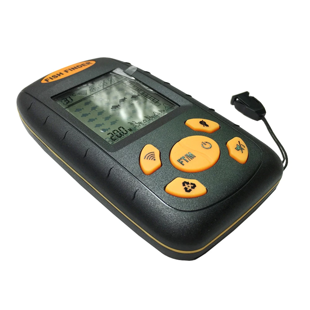 

Portable Sonar White Waterproof Fish Finder Lcd Monitor Sonar Sounder Alarm Fishfinder 1.3 Feet To 328 Feet Echo New S23