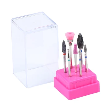

7Pcs Nail Drill Bit Set Professional Bits Nail Art Tools & Storage Box - Strong & Durable