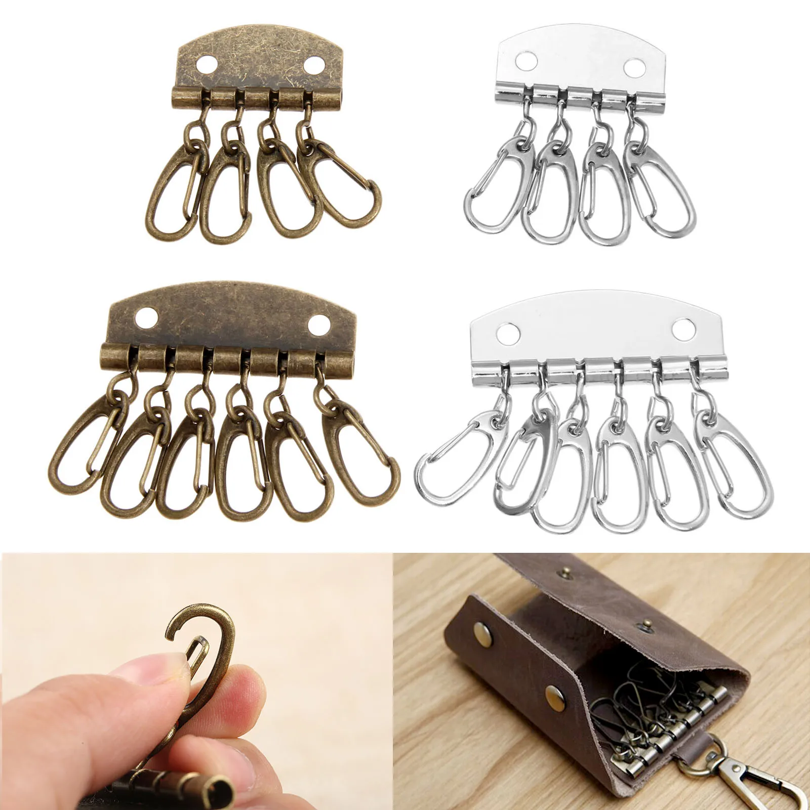 Металлические держатели для ключей DIY Кожаные Ручные из чистой латуни заклепки