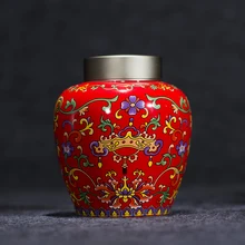 Керамический чайник чайный набор кастрюля среднего размера чай Цзиндэчжэнь эмалированный цветной перегородчатый герметичный чайник алюминиевая крышка Вакуумный