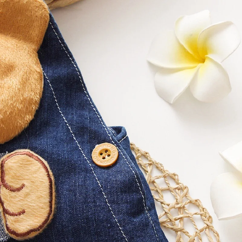 DIIMUU Infants Summer Fashion Kids Boys Denim Short Overalls Clothes Child Boy Casual Cartoon Print Short Pants Clothing Bottoms