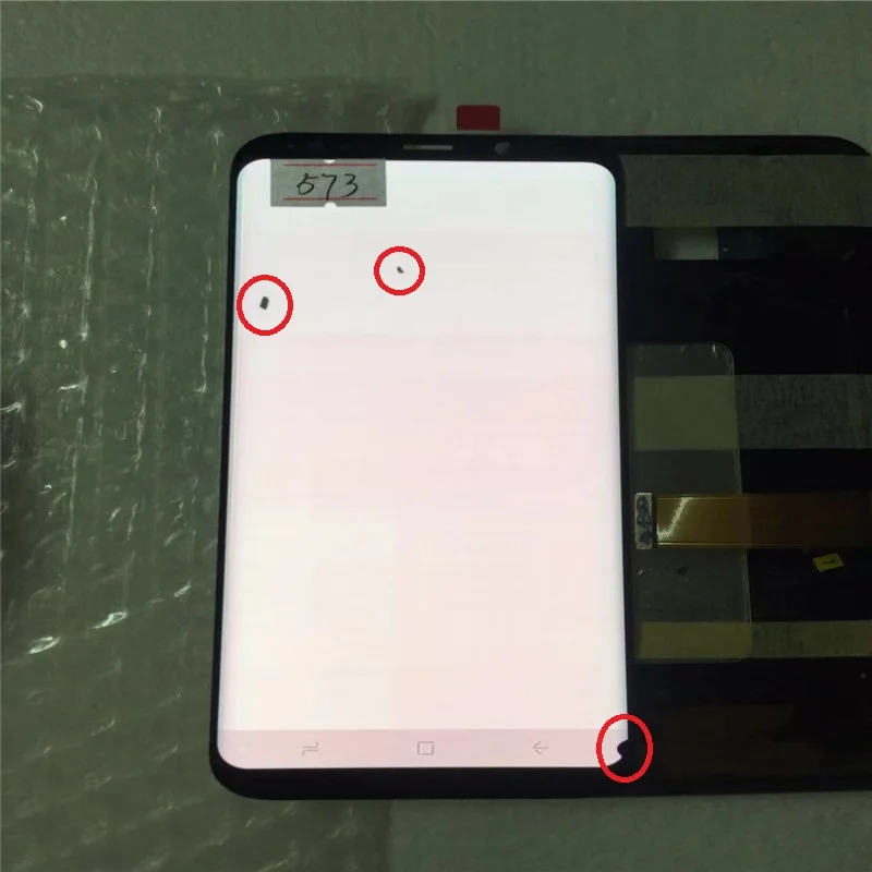 ORIGINAL AMOLED LCD for SAMSUNG Galaxy Display S8+ Plus G955U G955F Touch Screen Digitizer With Black Dot - Цвет: NO.573 With SBI