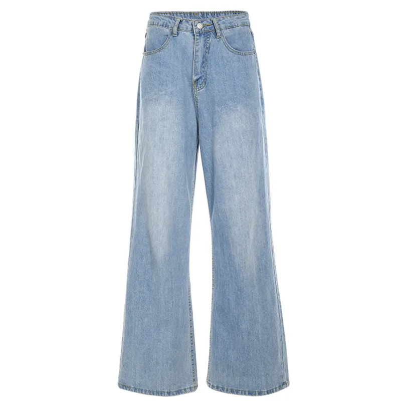 

XUXI Autumn 2020 Ripped Jeans Women Streetwear High Waist Trousers Fashion Loose Cowboy Drag-Ground Wide Leg Long Pants FZ2448