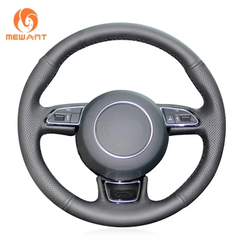 

MEWANT Hand-stitched Black Artificial Leather Car Steering Wheel Cover for Audi A1 8X A3 8V Sportback A4 B8 Avant A5 8T A6 C7 A7