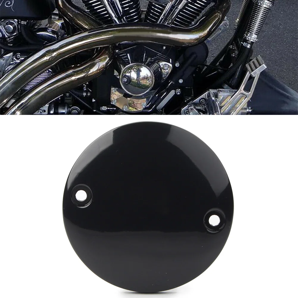 

2Holes CNC Motorbike Timer Ignition Points Cover Gloss Black for Harley Sportster XL 883 1200 1972-2017 All Big Twins 1984-1999