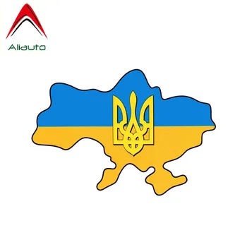 

Aliauto Fashion Car Sticker Ukraine Flag Trident Map Decor Vinyl Decal Cover Scratches for Volkswagen Polo Hyundai,15cm*10cm