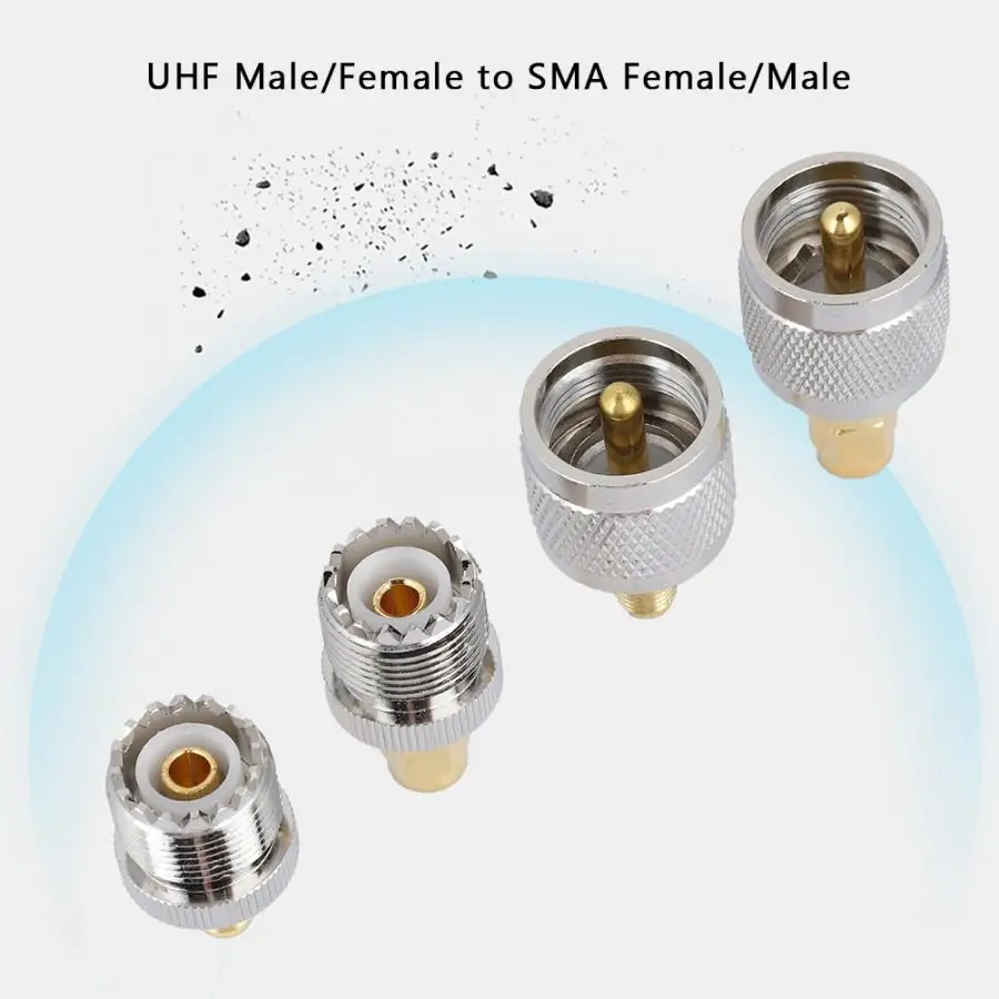 4 комплекта SMA в СВЧ-Переходник штекер UHF/Female SMA для женщин/Мужской РЧ коаксиальный переходник разъем адаптера