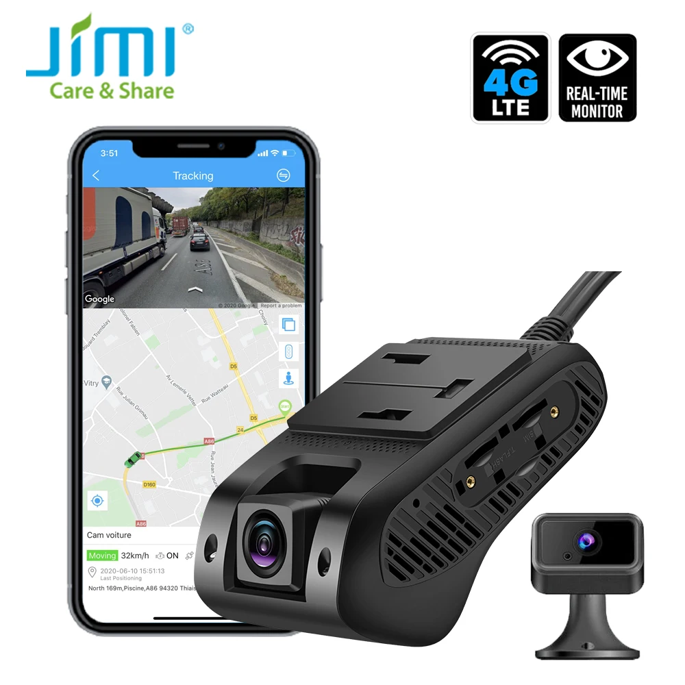 JIMI 4G Vehicle Camera JC400 Dual Live Stream Video Dashboard GPS Tracking WIFI Hotspot UBI Cut-Off Fuel 1080P Truck Car DVR Cam